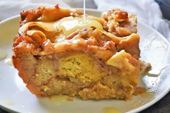 Apple Pie Bread Pudding with Maple Cream Sauce
