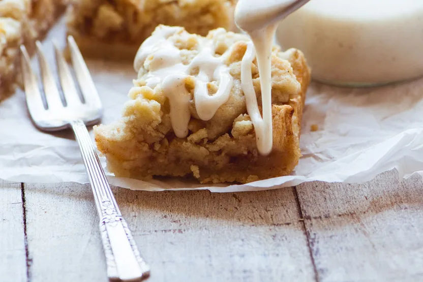 Spiced Cider Glazed Apple Bars